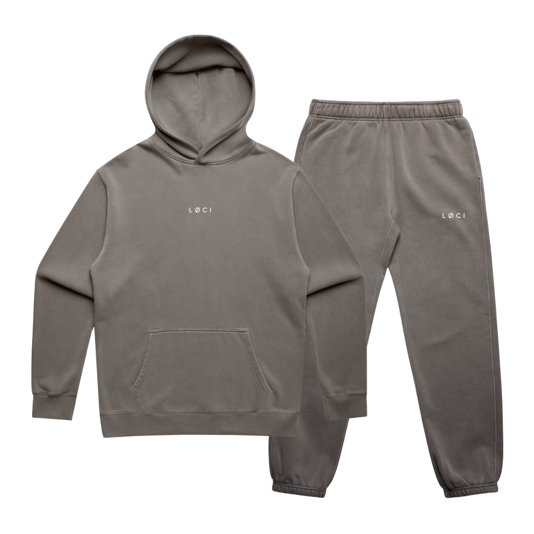 BASE MEN'S HOODIE SET - VINTAGE GREY