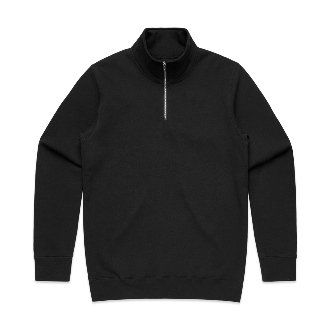 FLOWERS MEN'S HALF ZIP SWEATER - BLACK