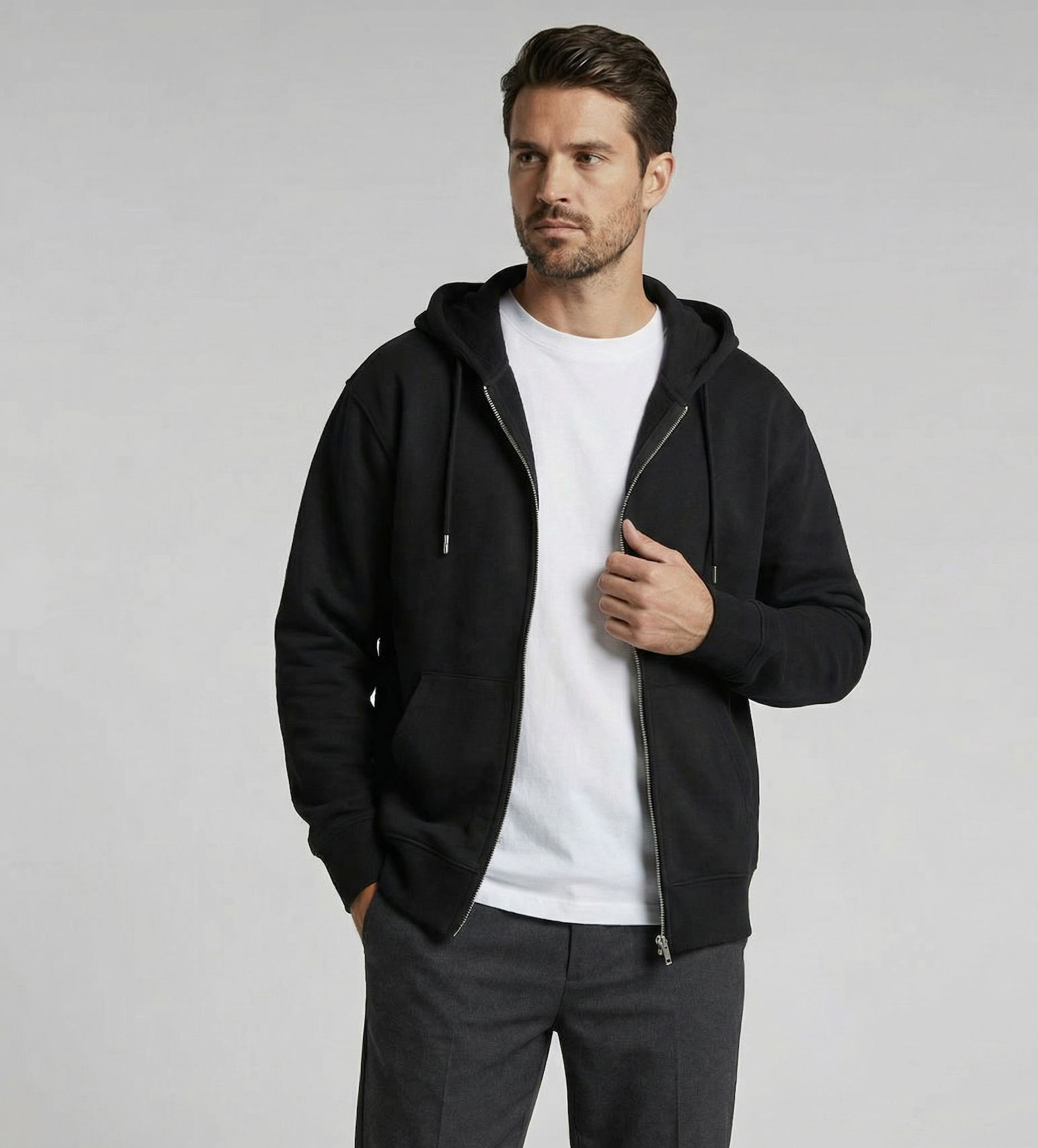 UNLEASHED ZIP HOODIE - BLACK