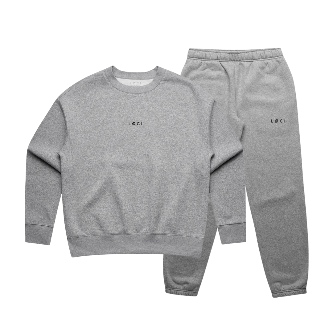 BASE WOMEN'S SWEAT SET - ATHLETIC HEATHER