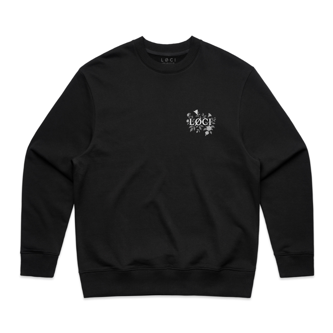 FLOWERS MEN'S SWEATER - BLACK
