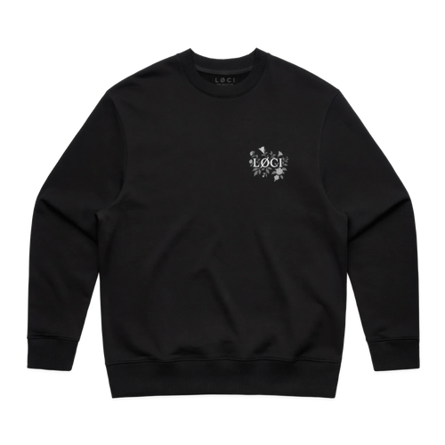 FLOWERS MEN'S SWEATER - BLACK