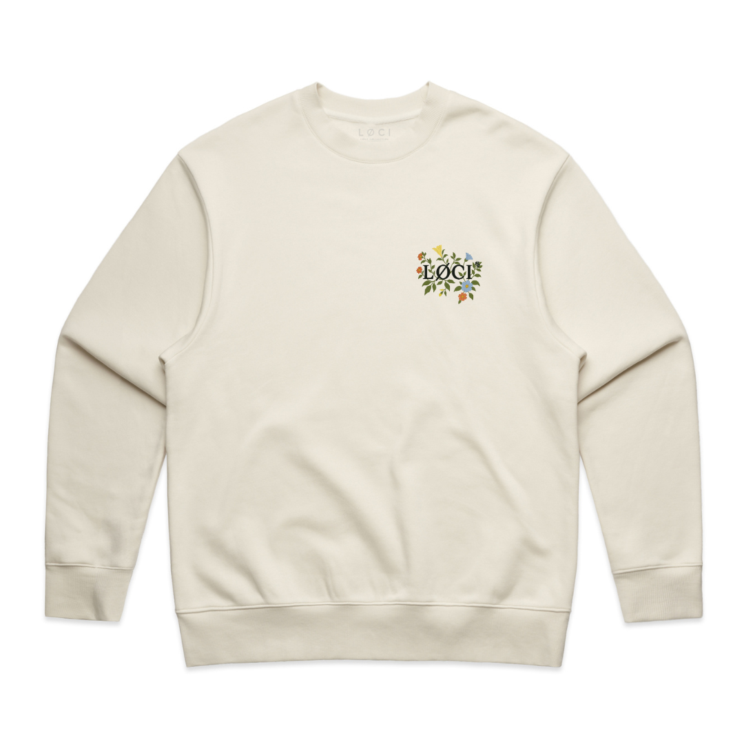FLOWERS MEN'S SWEATER - ECRU