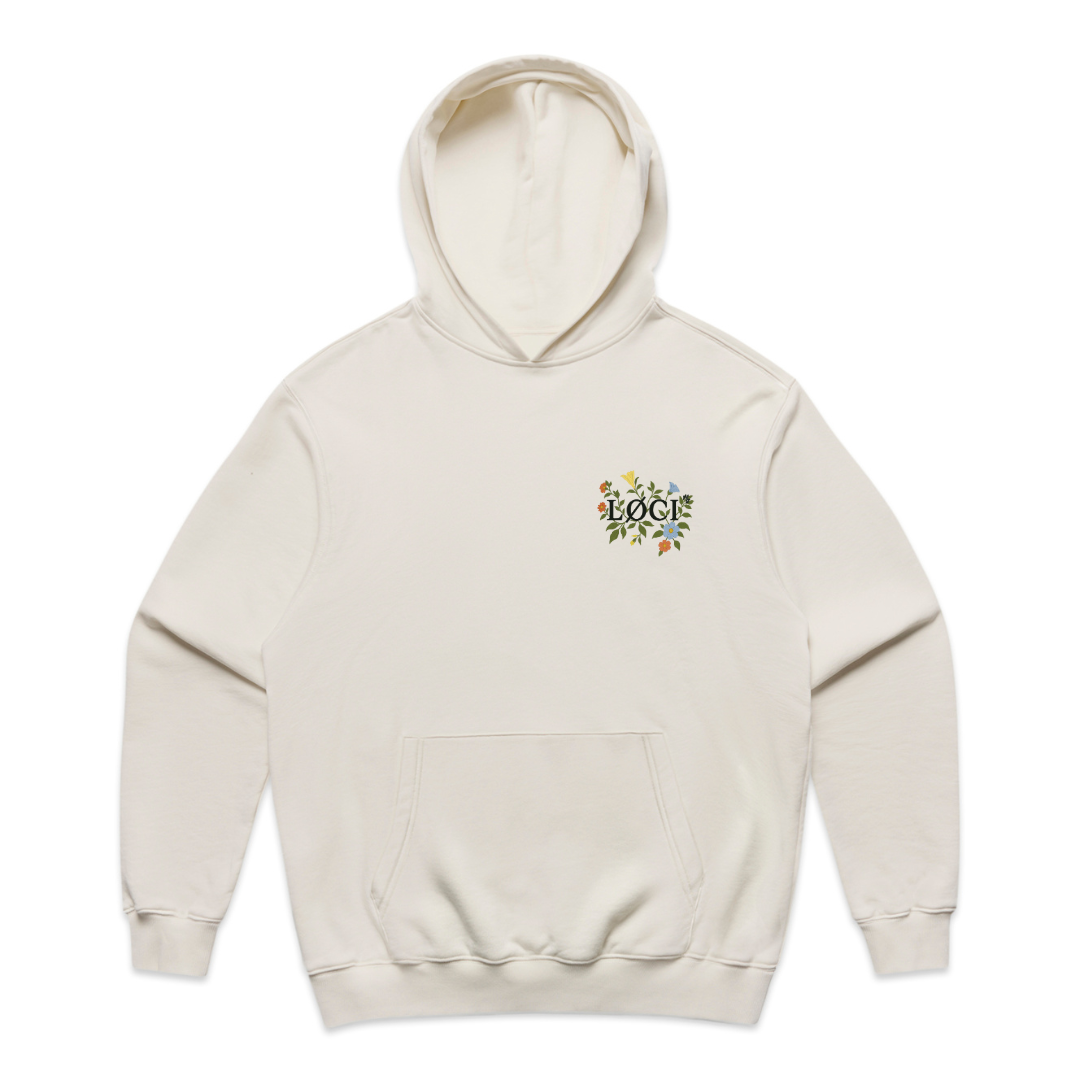 FLOWERS HOODIE - NATURAL