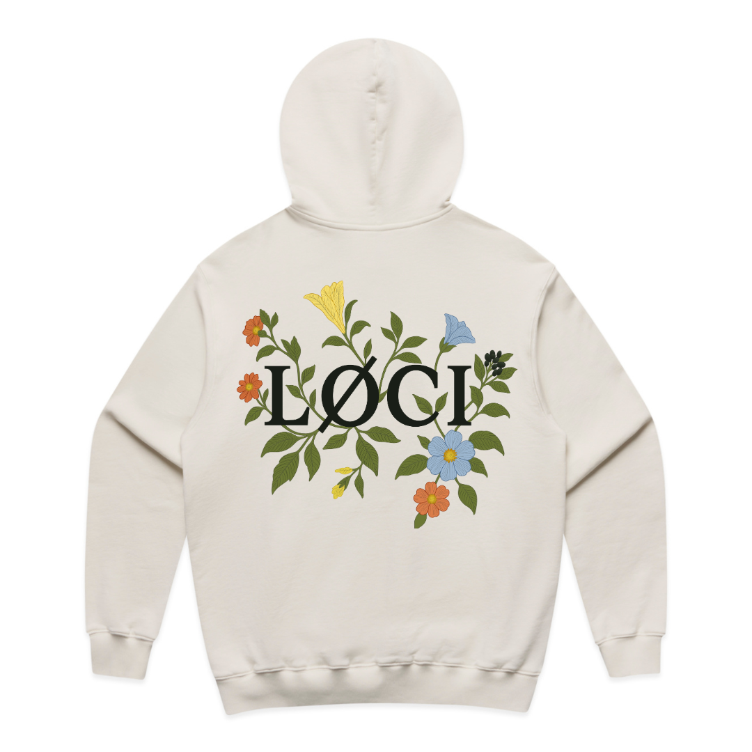 FLOWERS HOODIE - NATURAL