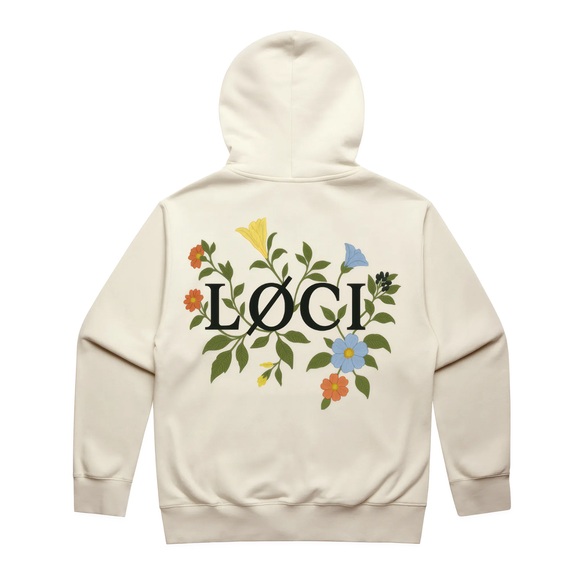 FLOWERS ZIP HOODIE - ECRU