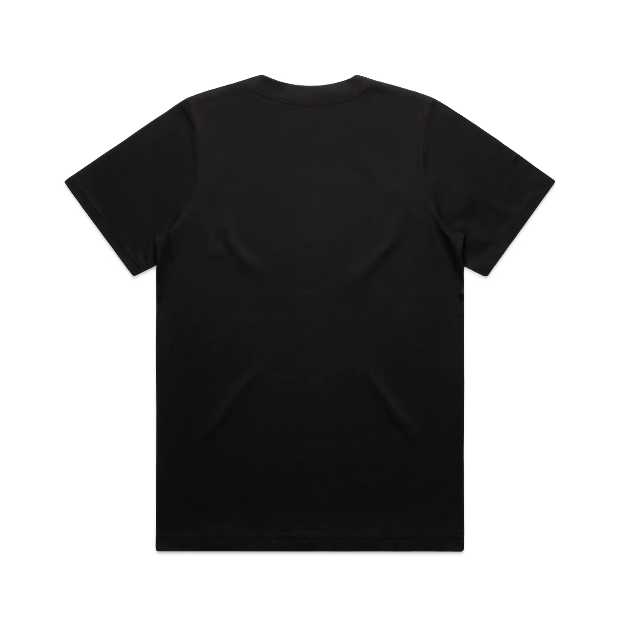 Black t-shirt on a white background