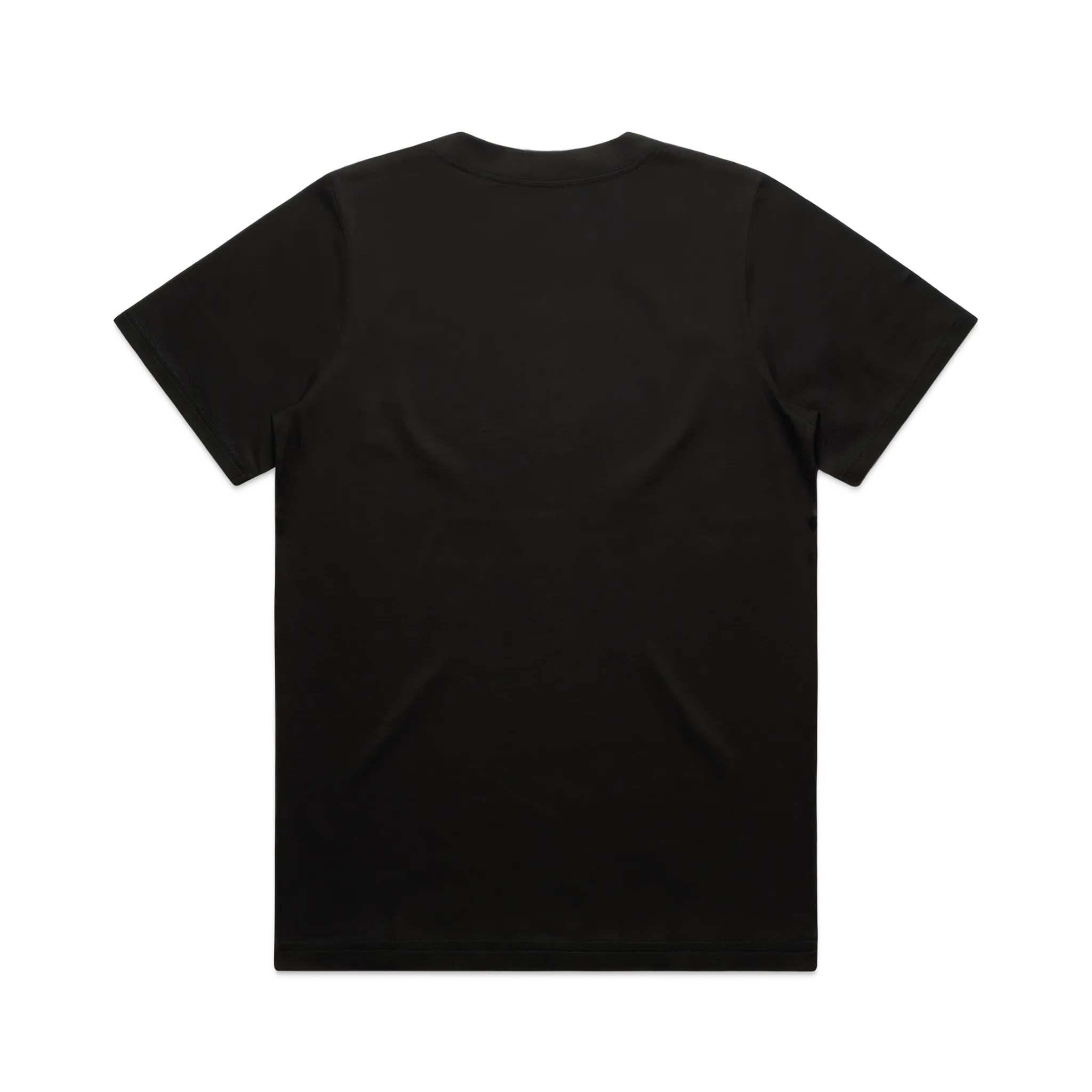 Black t-shirt on a white background