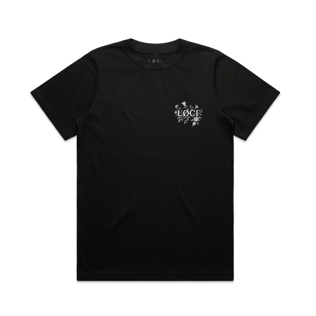 FLOWERS WOMEN'S T-SHIRT - BLACK