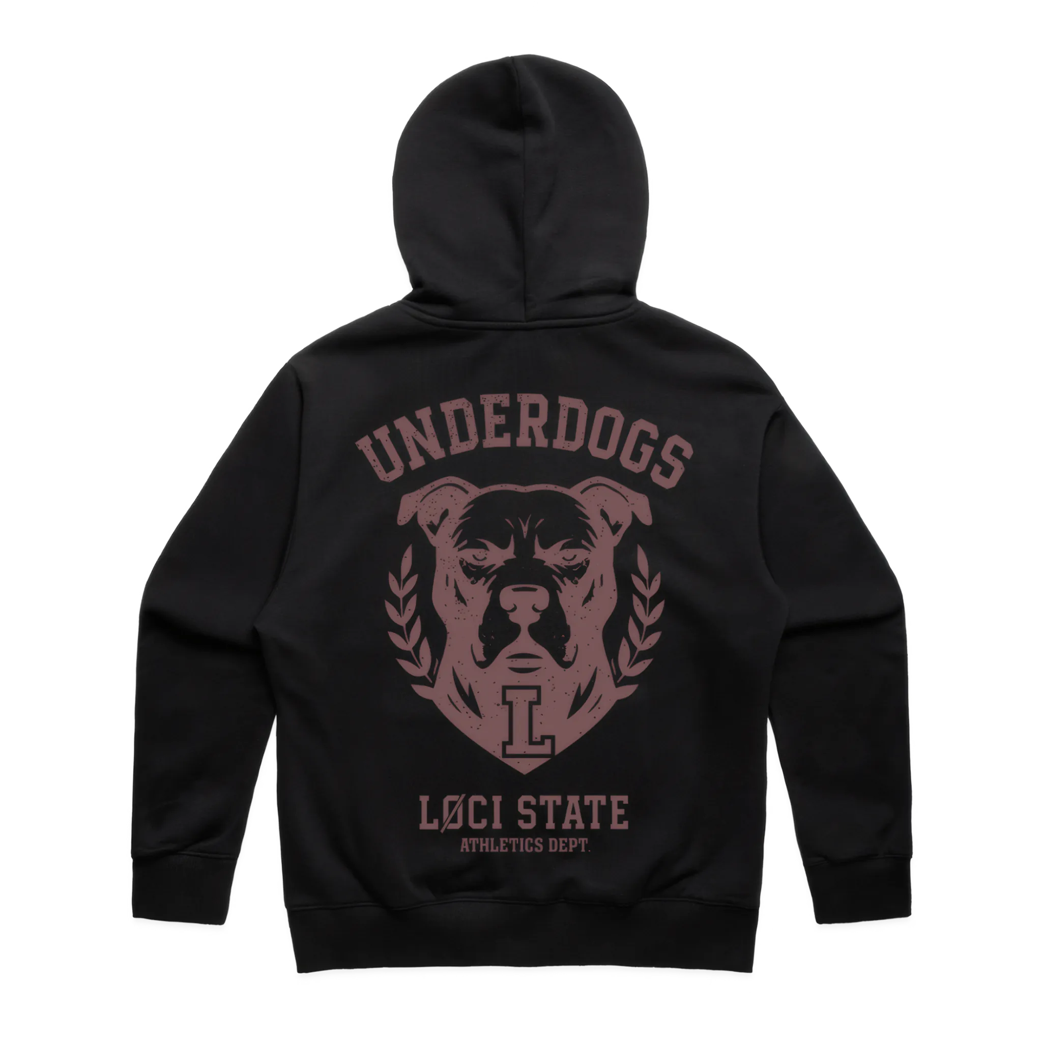 UNDERDOGS ZIP HOODIE - BLACK