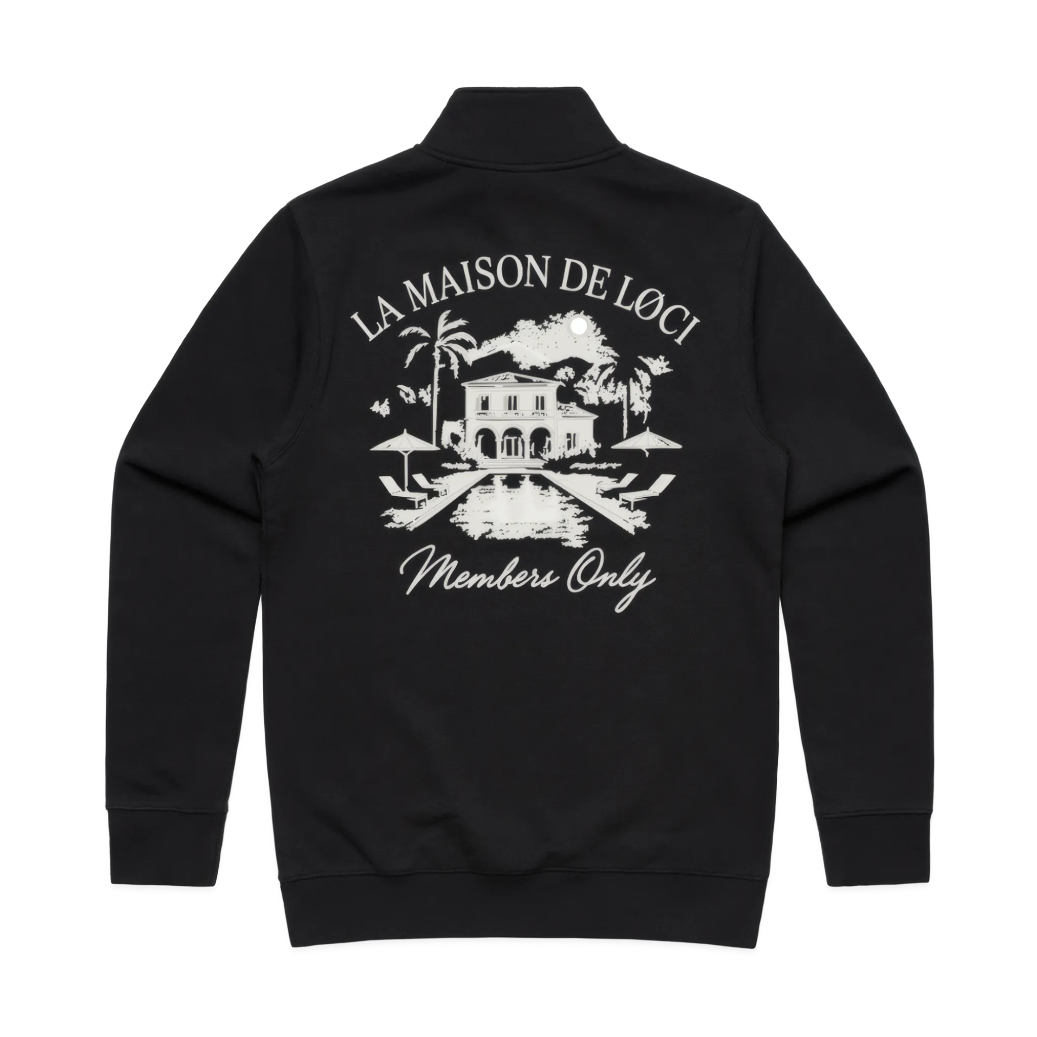 LA MAISON MEN'S HALF ZIP SWEATER - BLACK
