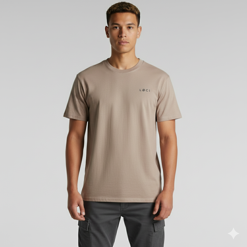 ICØN MEN'S VINTAGE-WASH T-SHIRT - MUSHROOM