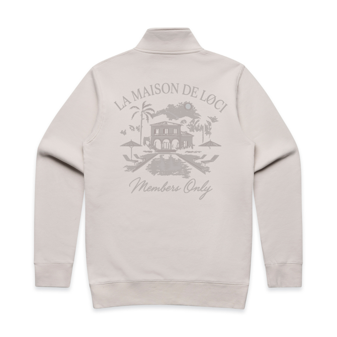 LA MAISON MEN'S HALF ZIP SWEATER - BONE