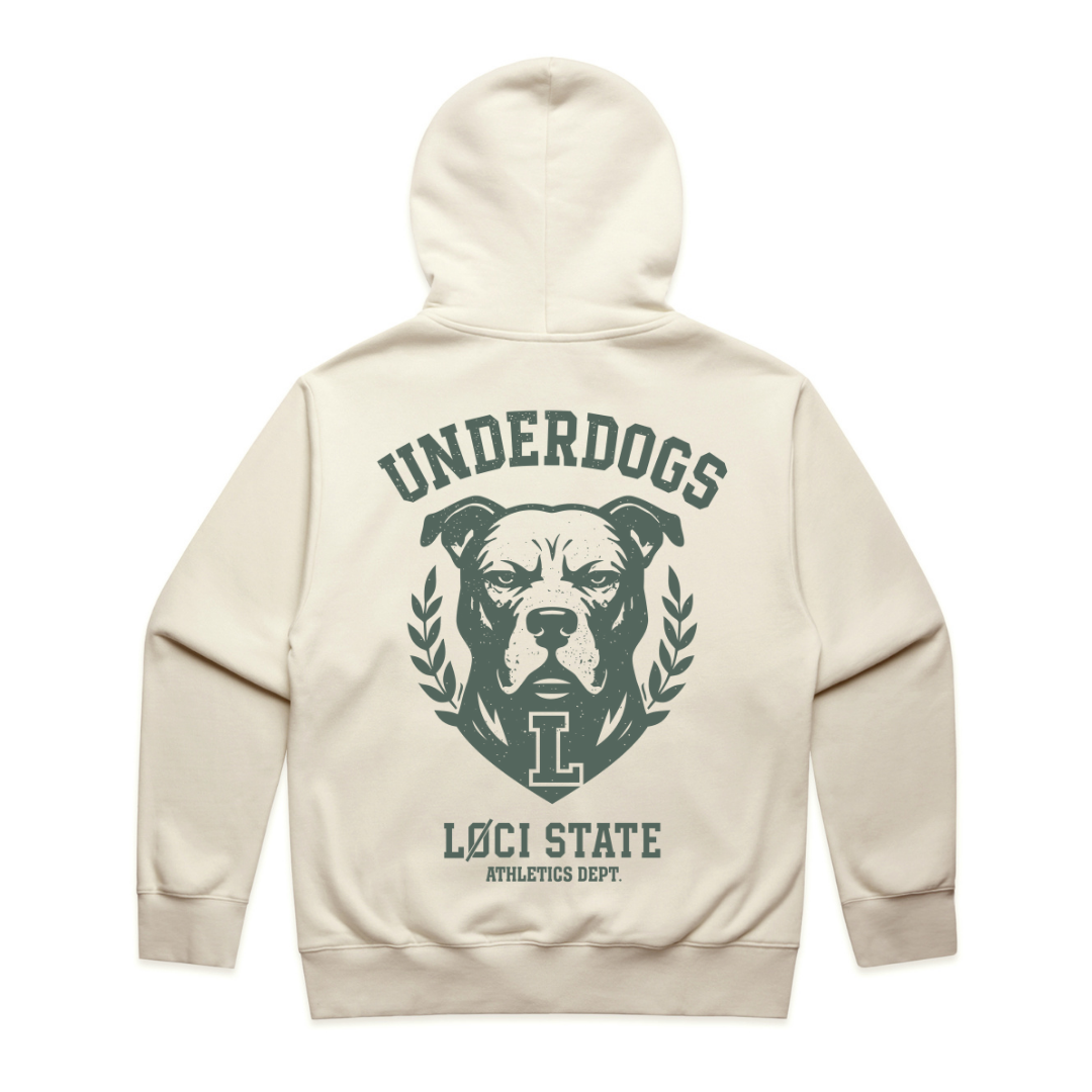 UNDERDOGS ZIP HOODIE - ECRU