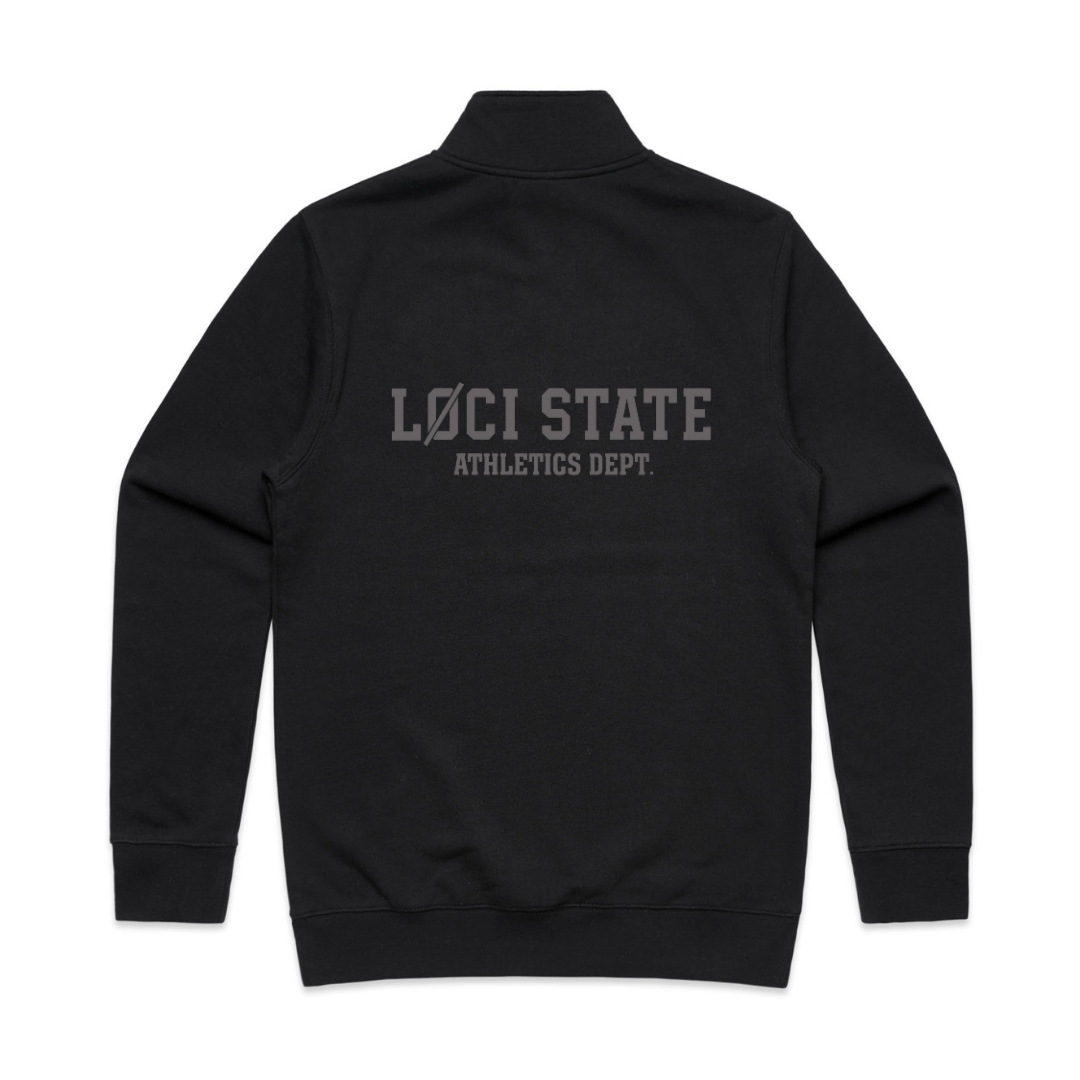 LØCI STATE HALF ZIP SWEATER - BLACK