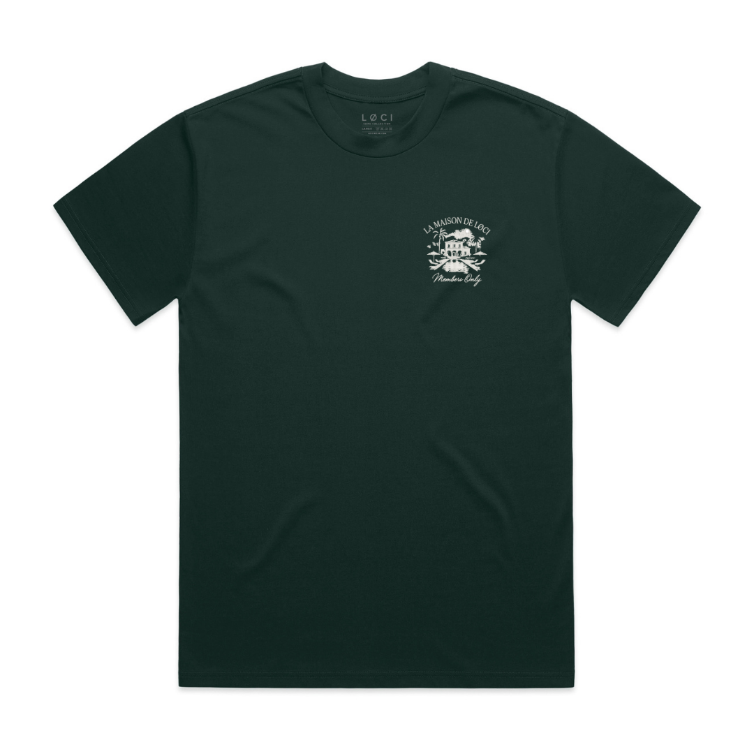 pine green and black graphic tee