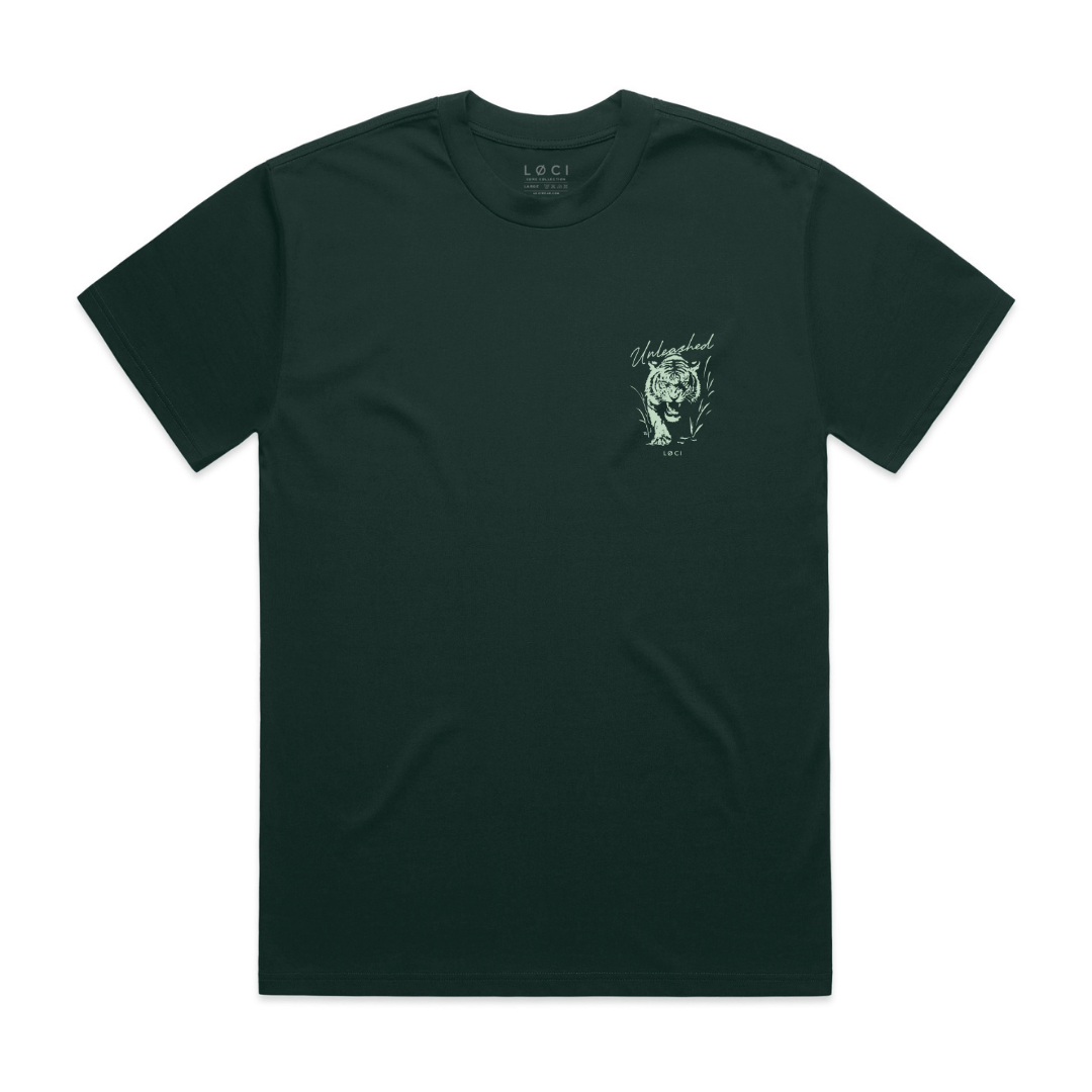 pine green and black graphic tee