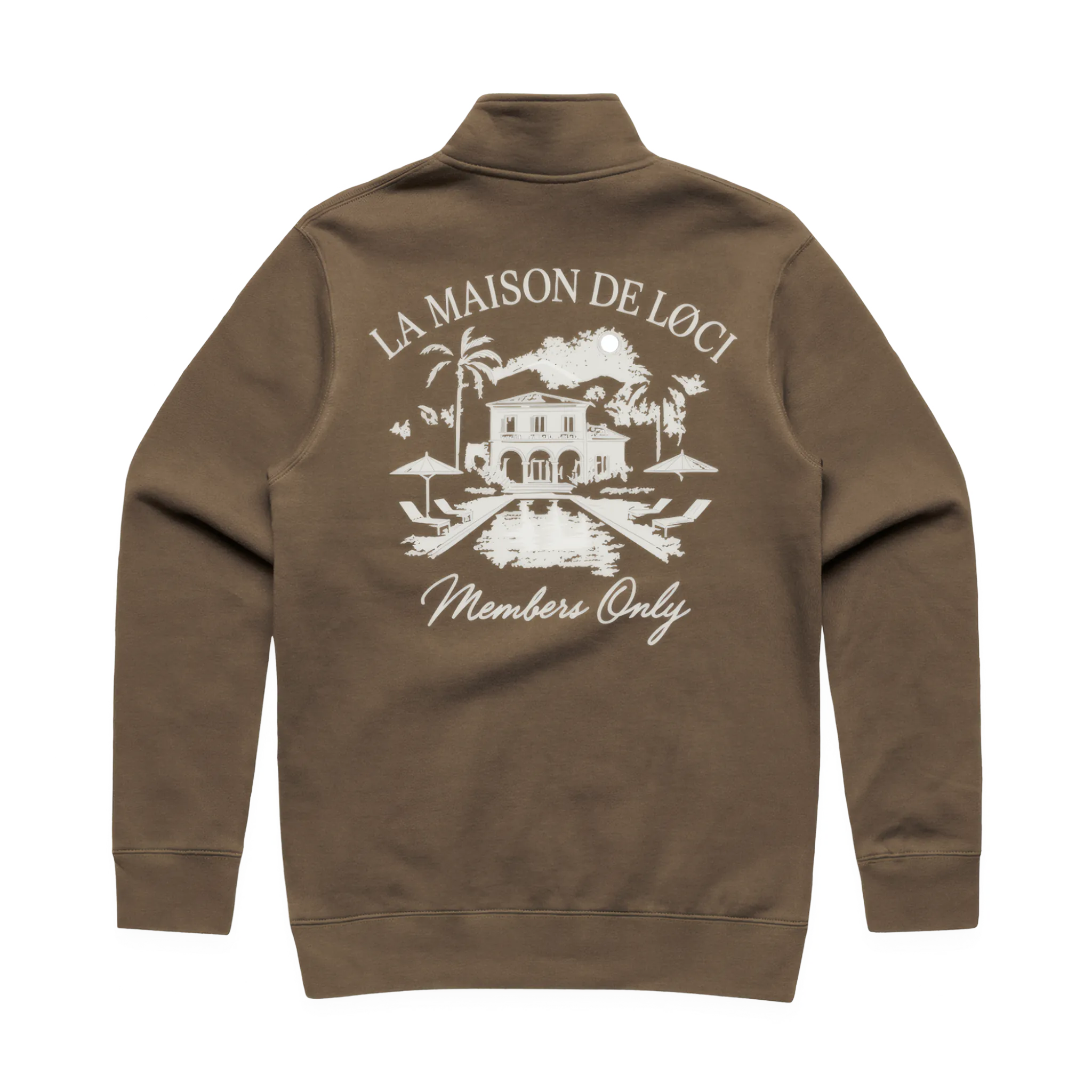LA MAISON MEN'S HALF ZIP SWEATER - WALNUT