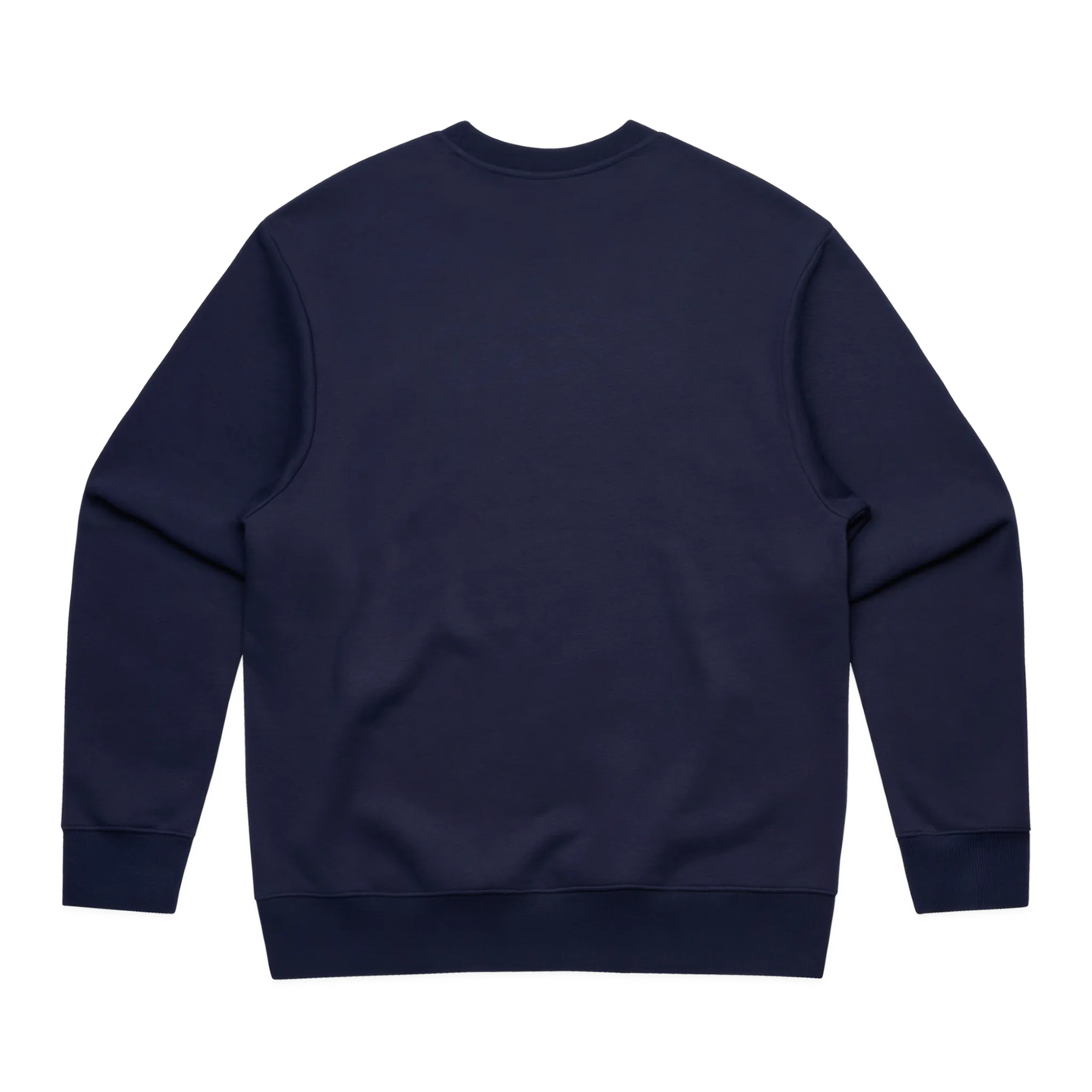 Navy blue sweatshirt on a white background
