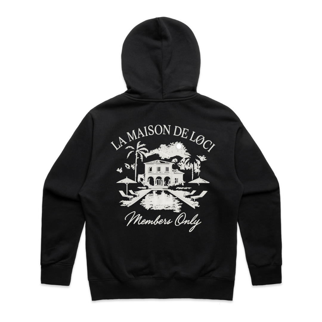 LA MAISON ZIP HOODIE - BLACK
