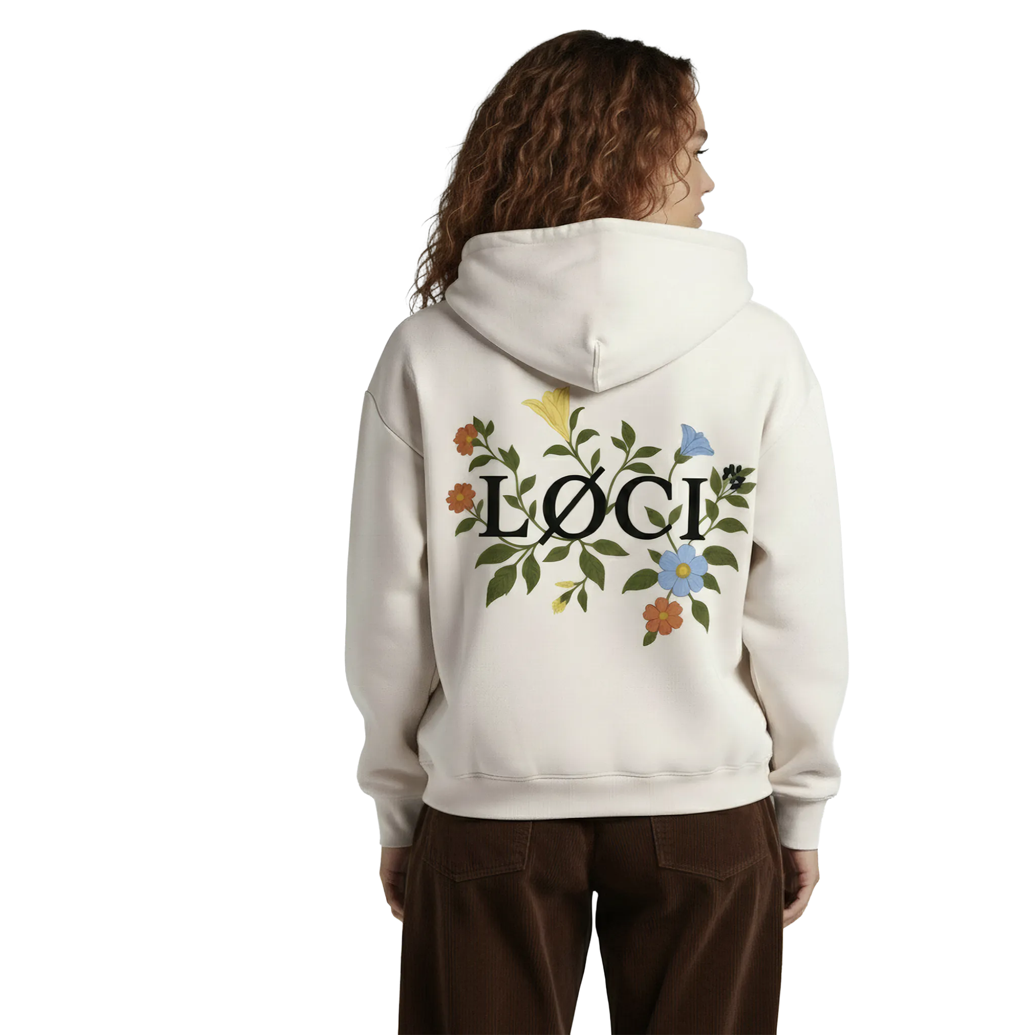FLOWERS HOODIE - NATURAL