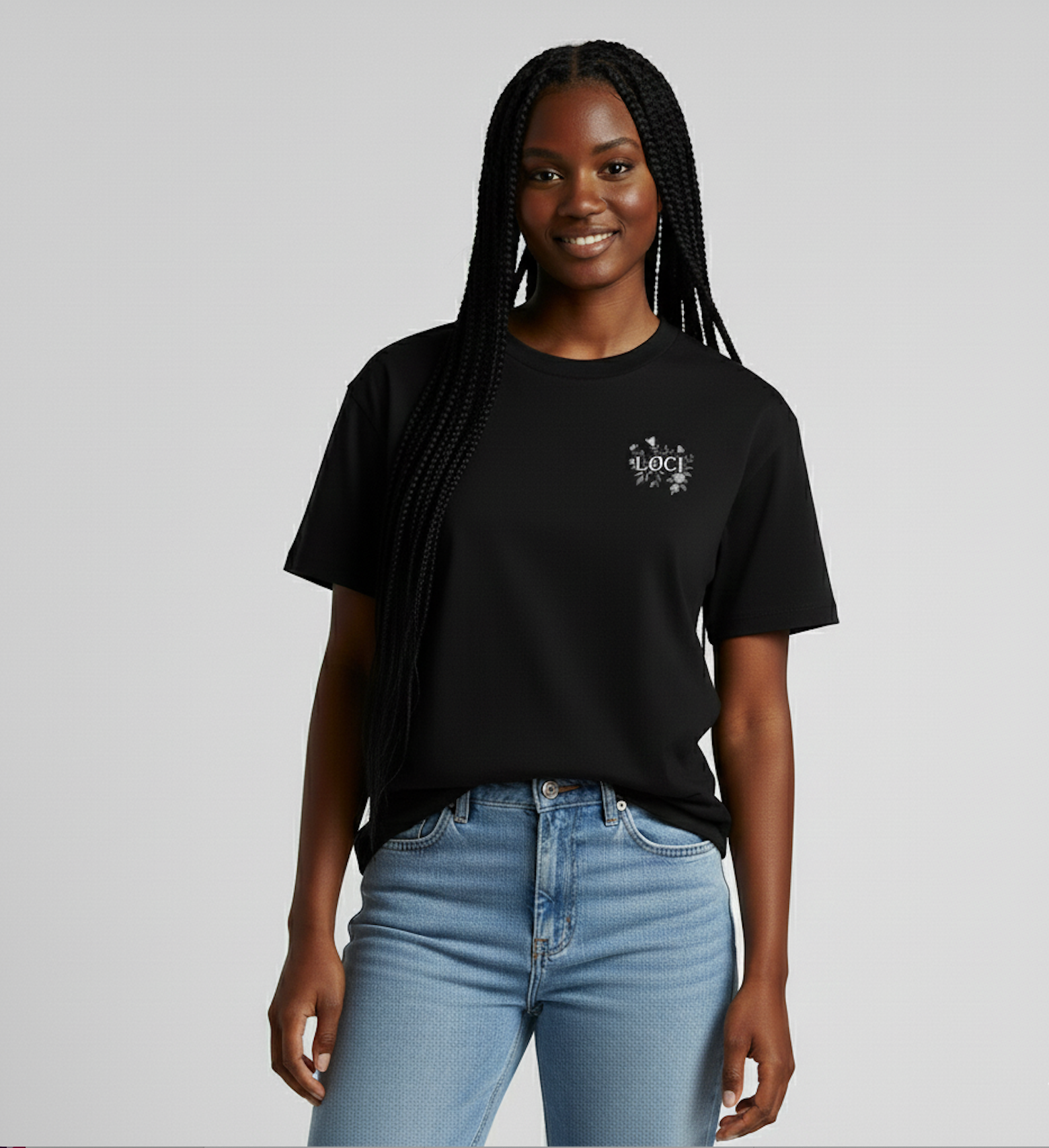 FLOWERS WOMEN'S T-SHIRT - BLACK