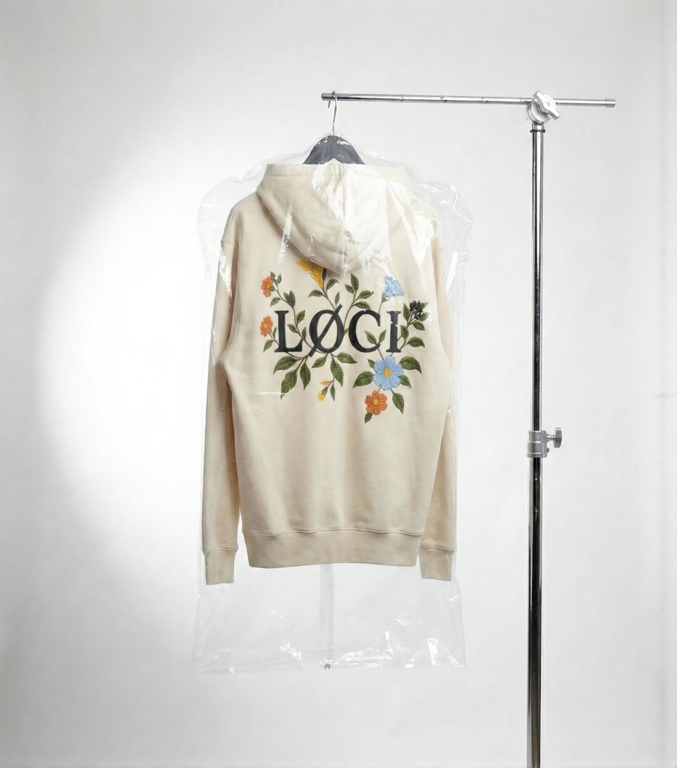 FLOWERS HOODIE - NATURAL