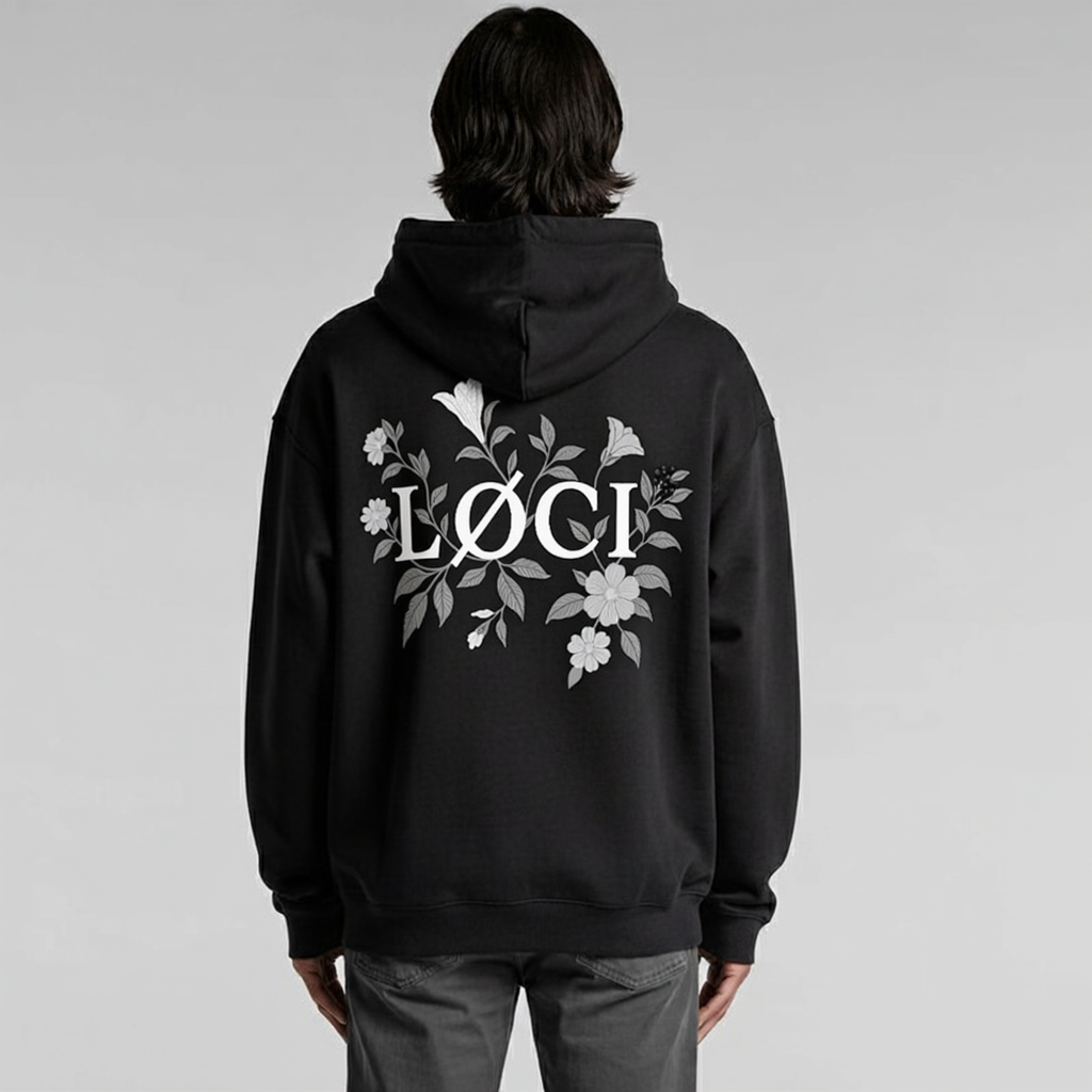 FLOWERS HOODIE - BLACK