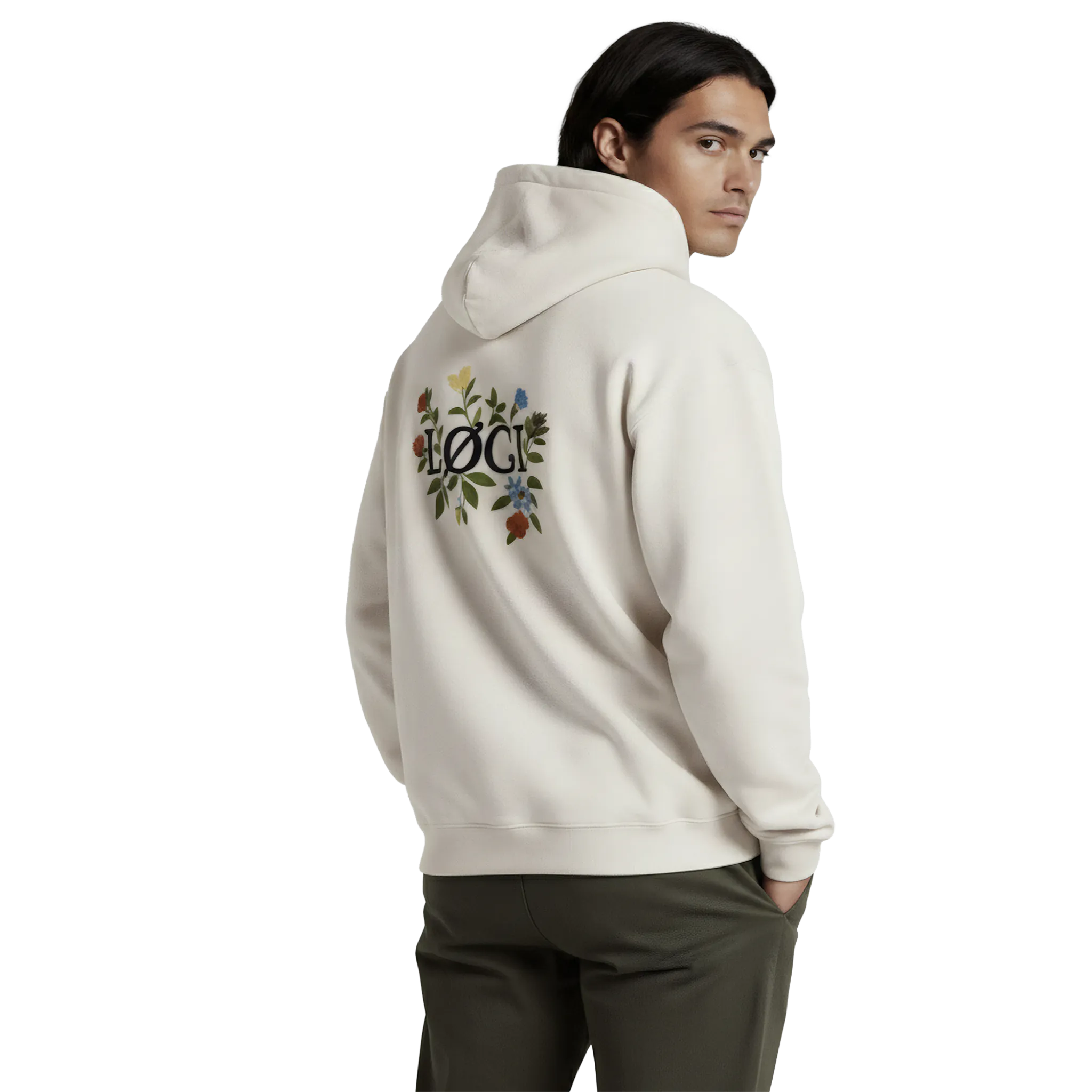 FLOWERS HOODIE - NATURAL
