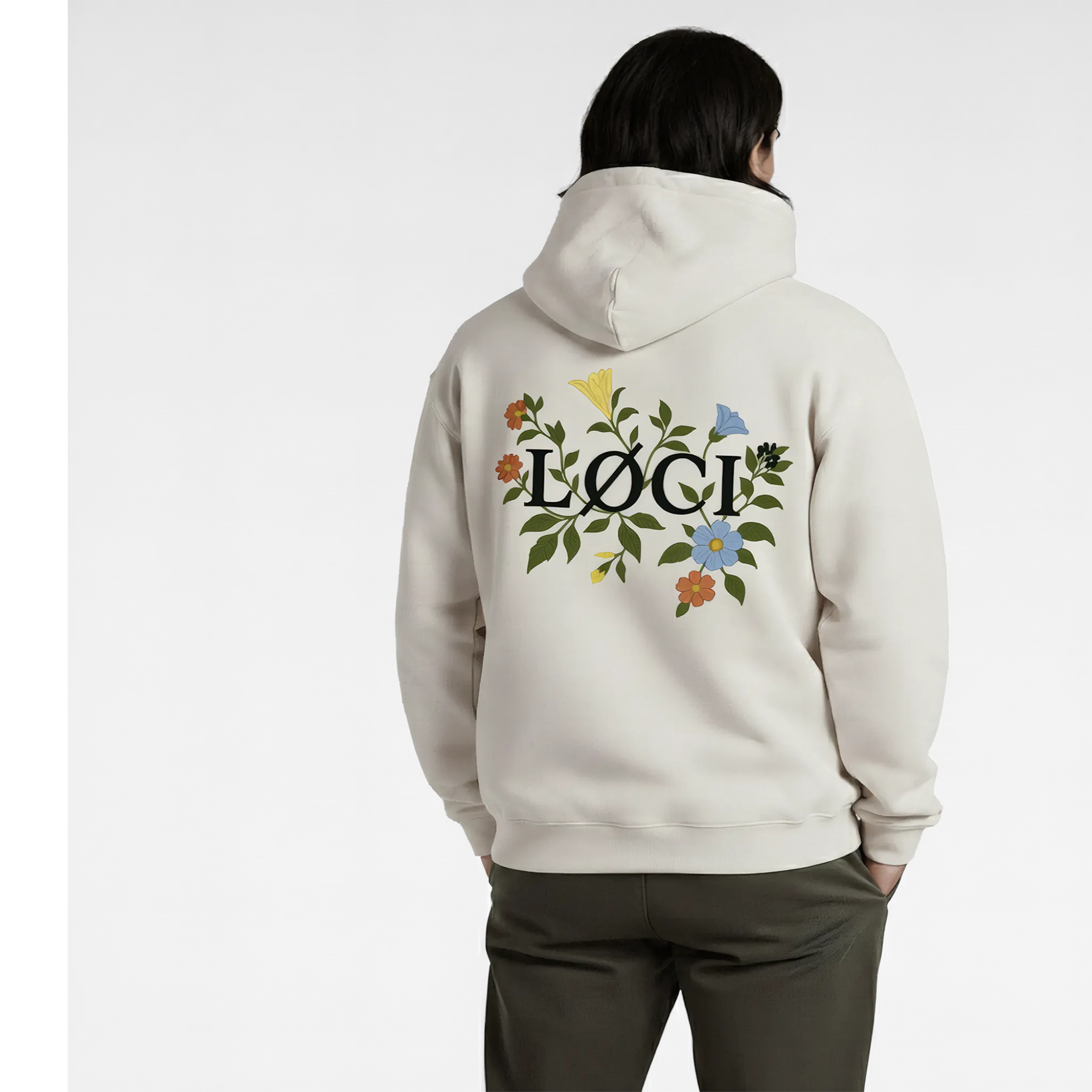 FLOWERS HOODIE - NATURAL