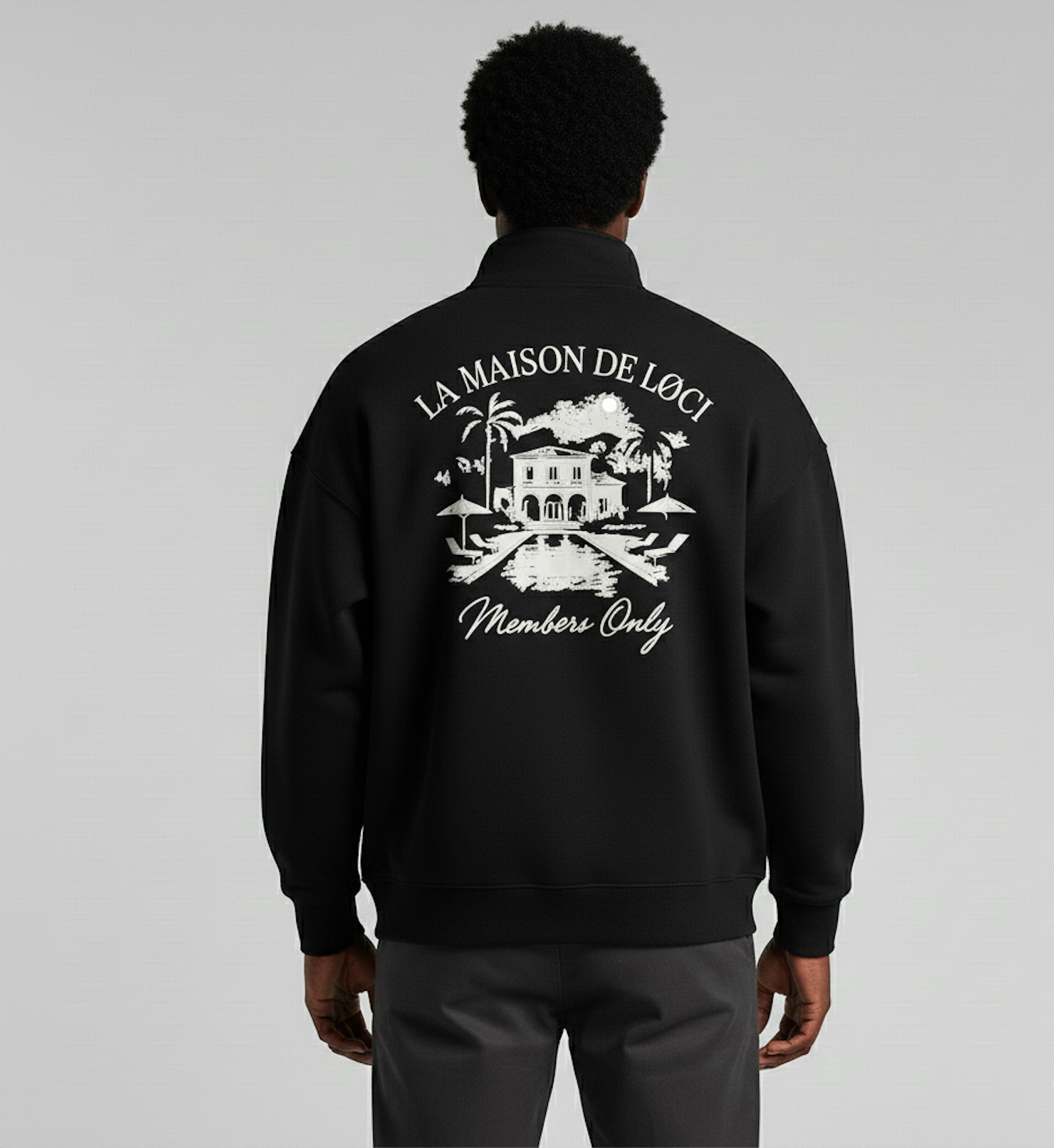 LA MAISON MEN'S HALF ZIP SWEATER - NAVY