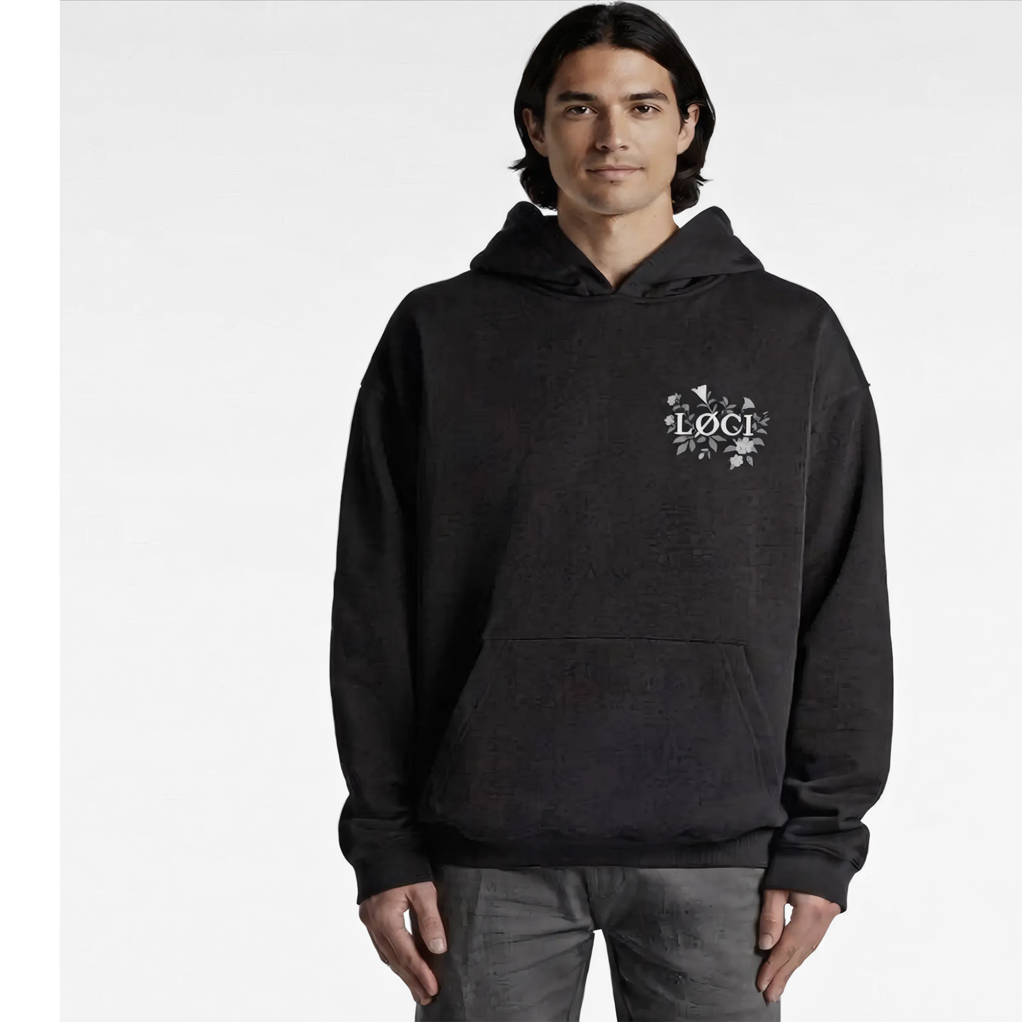 FLOWERS HOODIE - BLACK