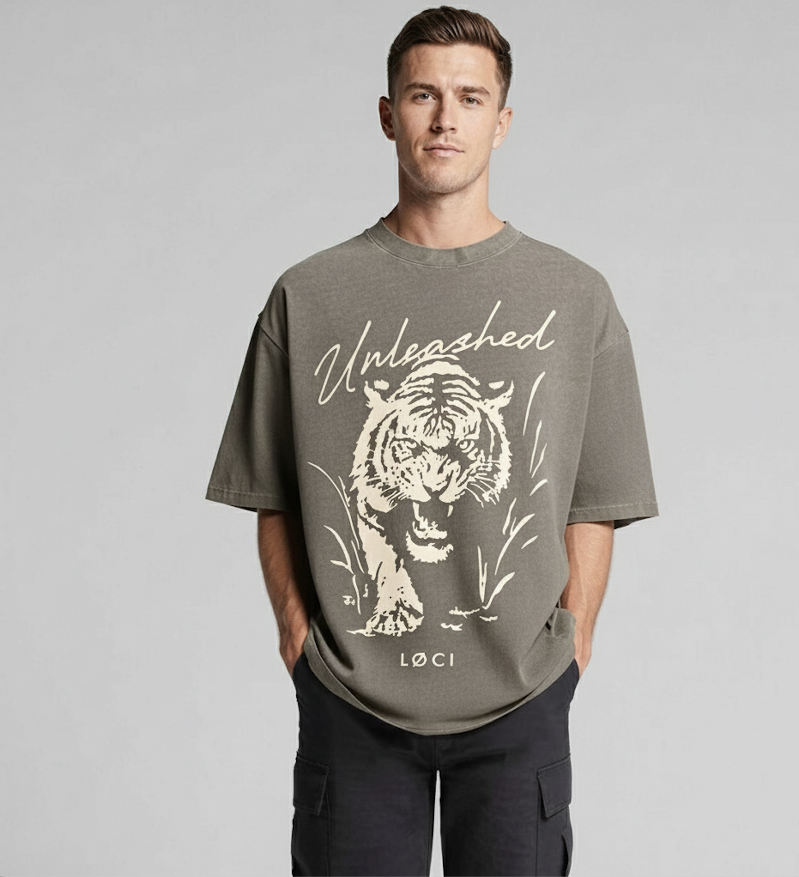 UNLEASHED X MEN'S T-SHIRT - VINTAGE GREY