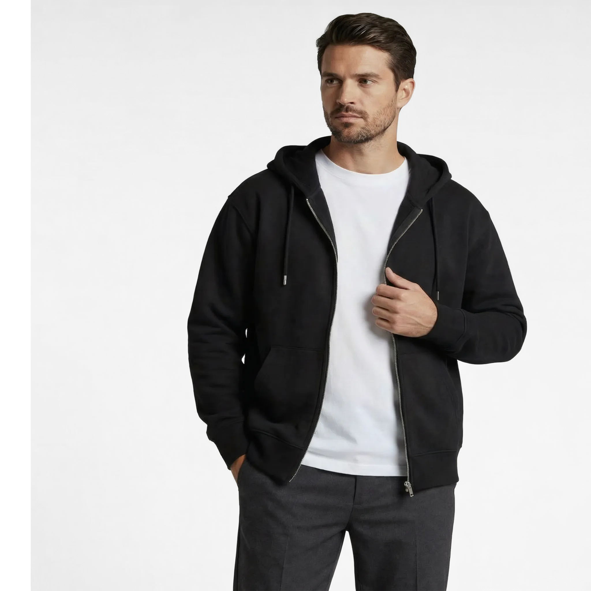 UNLEASHED ZIP HOODIE - BLACK