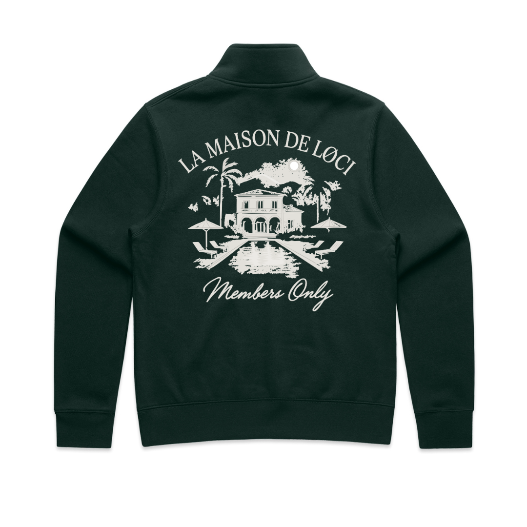 LA MAISON WOMEN'S HALF ZIP SWEATER - PINE GREEN